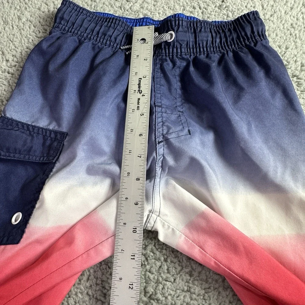 Cat‎ & Jack Boys Red White Blue Swim Trunks Swimsuit UPF 50+ Size Medium 8/10